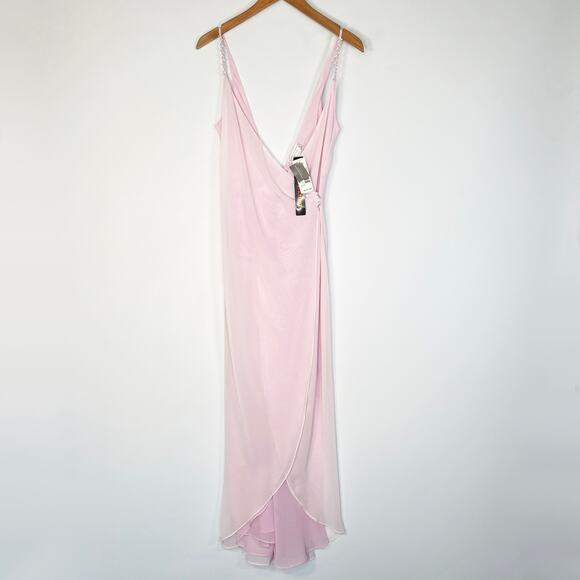 Flora Nikrooz Pink w/ Bead Detail Maxi Slip Dress NWT - Picture 1 of 16
